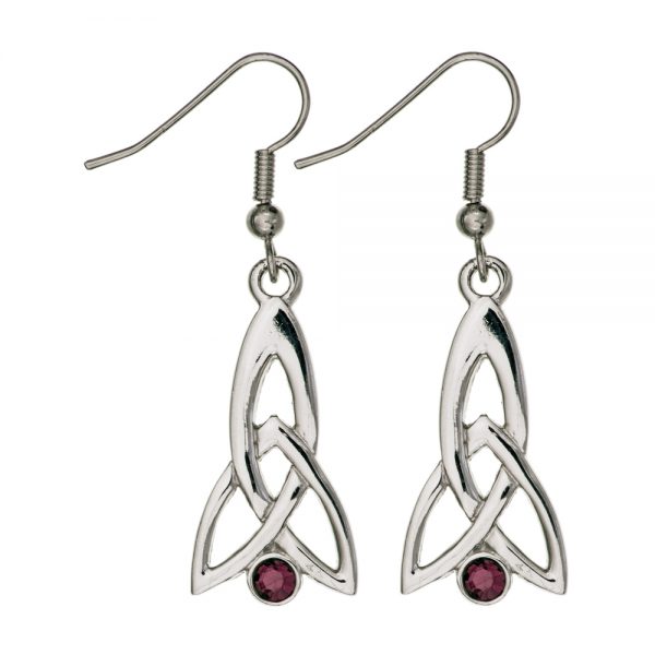 Celtic Fuchsia Amethyst Drop Earrings