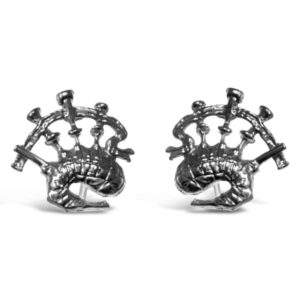 Scottish Bagpipe Stud Silver Earrings