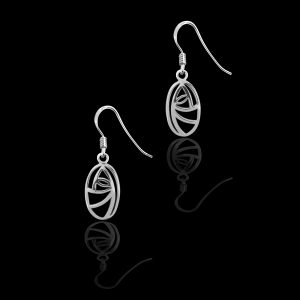 Mackintosh Glasgow Rose Drop Earrings in 925 Silver