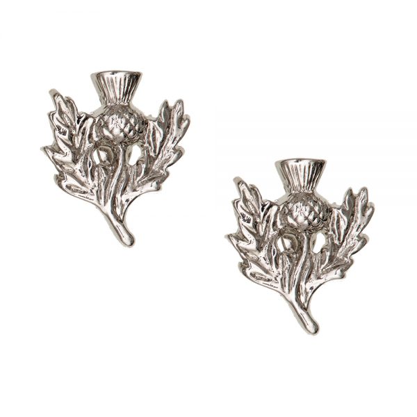 Traditional Scottish Thistle Cufflinks in Pewter