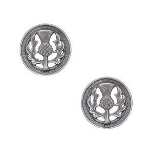 Traditional Scottish Thistle Cufflinks Antique Pewter Finish