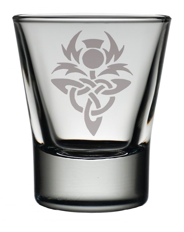 Celtic Thistle Dram Glass