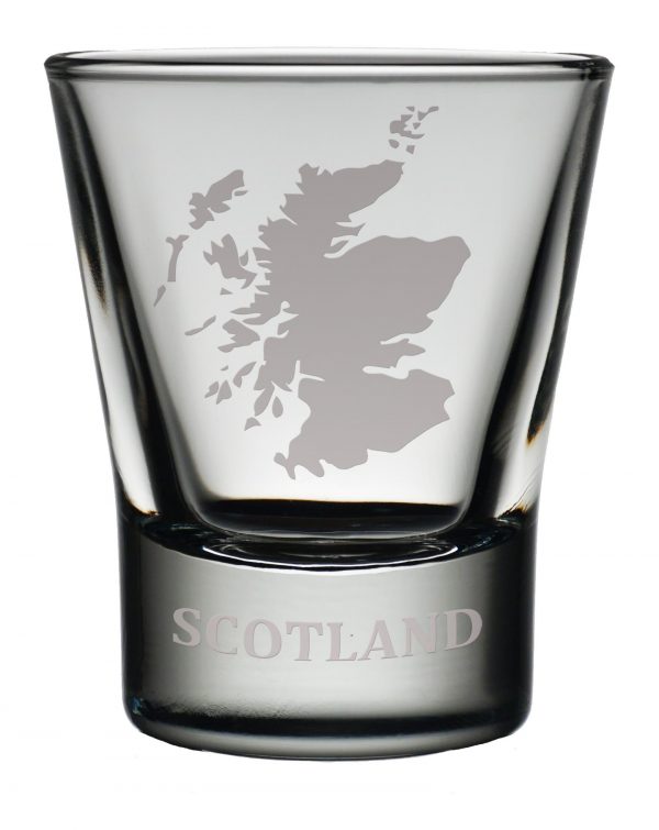 Map of Scotland Dram Glass