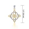 Celtic Quaternary Knot & 14K Gold Accent Pendant