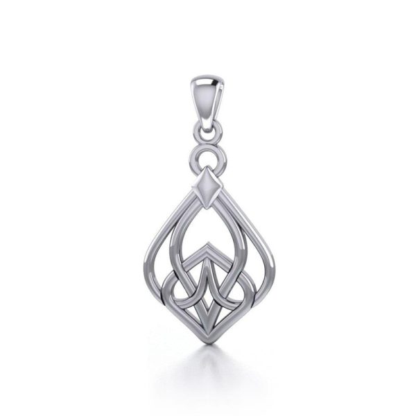 Celtic Knotwork Teardrop Pendant 925 Sterling Silver