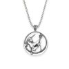 Unicorn 925 Sterling Silver Round Pendant 9949