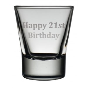 Engraved Happy 21st Birthday Whiskey Glass