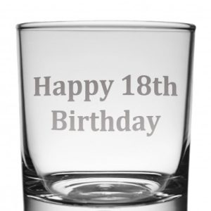 Engraved Happy 18th Birthday Whiskey Glass