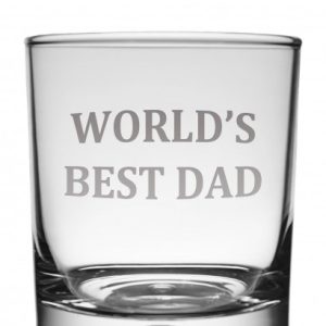 Engraved World's Best Dad Whiskey Glass