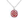 Celtic Knotwork 925 Ster;ing Silver Round Pendant with Red Enamel 9405