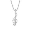 Music Clef 925 Sterling Silver Pendant (9945)