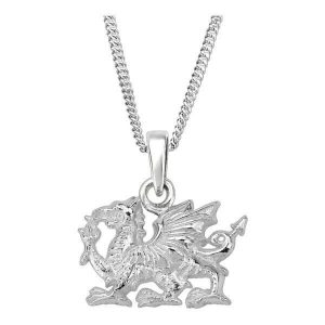 Welsh Dragon Silver Plated Pendant 9832