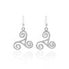 Celtic Triskele Hoop Earrings 925 Sterling Silver TE102