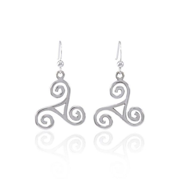 Celtic Triskele Hoop Earrings 925 Sterling Silver TE102